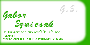 gabor szmicsak business card